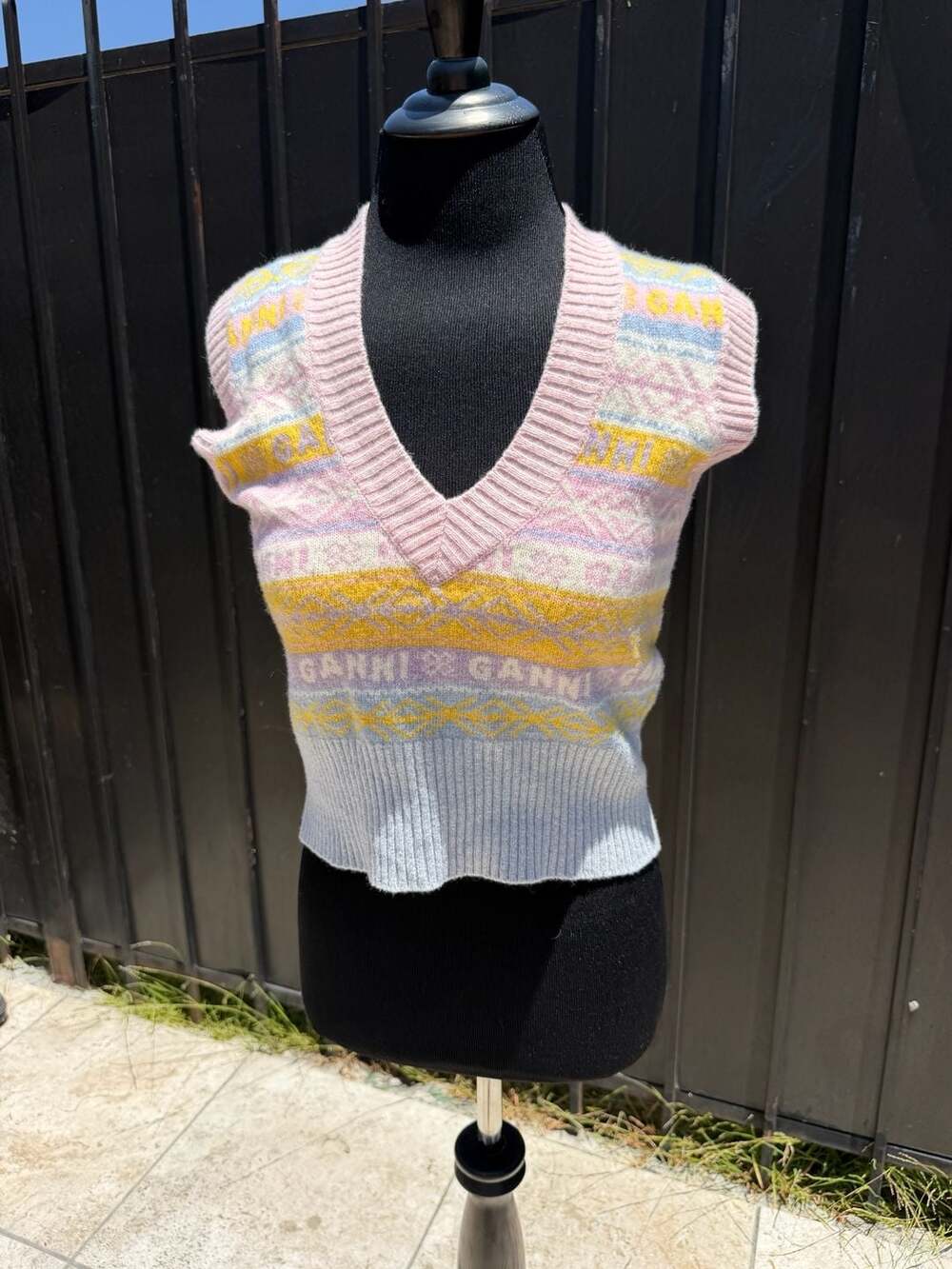 Ganni Graphic V-Neck Vest